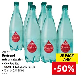 Lidl Saskia bruisend mineraalwater aanbieding