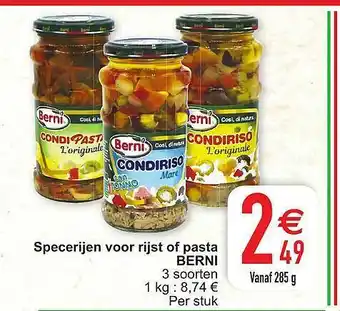 Cora Specerijen Voor Rijst Of Pasta Berni aanbieding