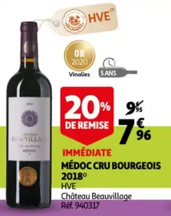 Auchan Médoc Cru Bourgeois 2018 Château Beauvillage aanbieding