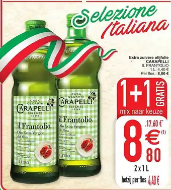 Extra Zuivere Olijfolie Carapelli Il Frantolio 1+1 Gratis Mix Naar Keuze