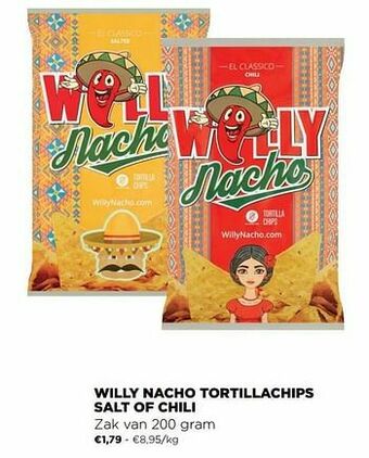 Jumbo Willy nacho tortillachips salt of chili aanbieding