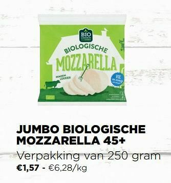 Jumbo Jumbo biologische mozzarella 45+ aanbieding