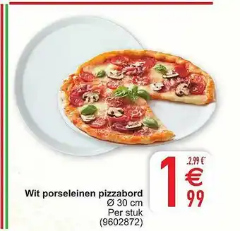 Wit Porseleinen Pizzabord