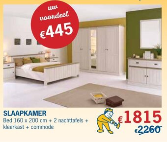 De Prijzenklopper Slaapkamer Bed 160 x 200 cm + 2 nachttafels + kleerkast + commode aanbieding