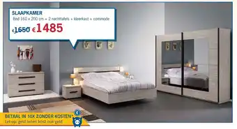 De Prijzenklopper Slaapkamer Bed 160 x 200 cm + 2 nachttafels + kleerkast + commode aanbieding