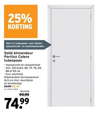 GAMMA Solid binnendeur Portixx Colore tubespaan aanbieding