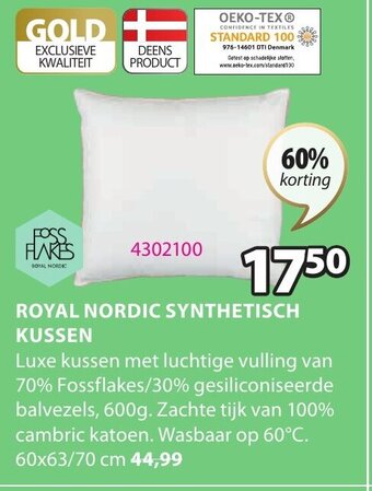 Jysk Royal Nordic Synthetisch Kussen aanbieding