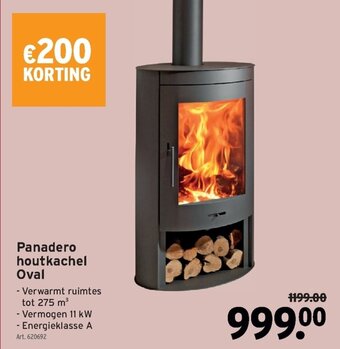GAMMA Panadero houtkachel Oval aanbieding