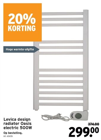GAMMA Levica design radiator Oasis electric 500W aanbieding