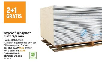 GAMMA Gyproc gipsplaat dikte 9,5mm aanbieding
