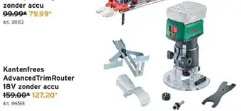 GAMMA Kantenfrees AdvancedTrimRouter 18V zonder accu aanbieding