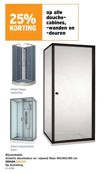 GAMMA Atlantic douchedeur en -zijwand Roan 90x90x190cm aanbieding