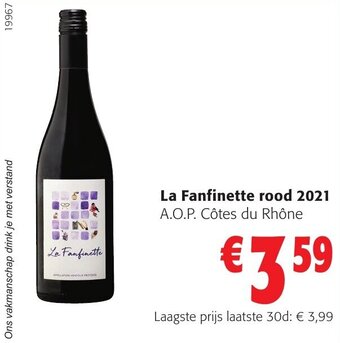 Colruyt La Fanfinette rood 2021 aanbieding