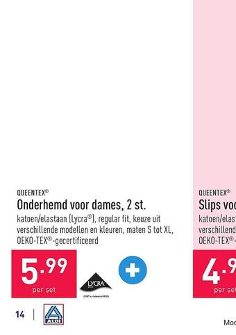 ALDI Onderhemd voor dames, 2 st aanbieding