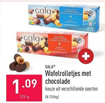ALDI Wafelrolletjes met chocolade aanbieding
