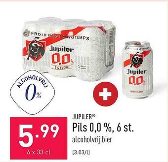 ALDI Jupiler pils 0,0%, 6 st aanbieding