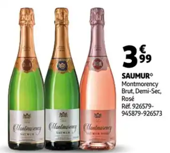 Auchan Saumur Montmorency Brut, Demi-Sec, Rosé aanbieding