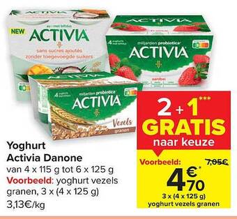 Carrefour Yoghurt activia danone aanbieding