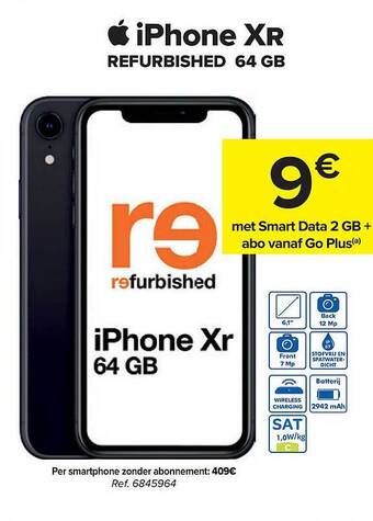 Carrefour Iphone xr refurbished 64 gb aanbieding
