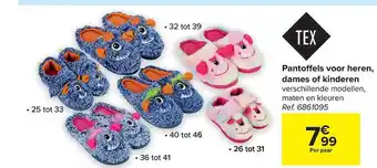 Carrefour Pantoffels voor heren, dames of kinderen aanbieding