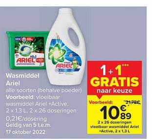 Carrefour Wasmiddel ariel aanbieding
