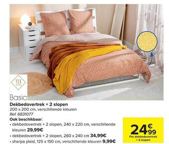Carrefour Dekbedovertrek + 2 slopen aanbieding