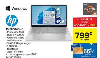 Carrefour Hp laptop aanbieding