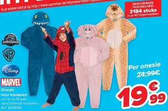 Carrefour Marvel onesie voor kinderen aanbieding