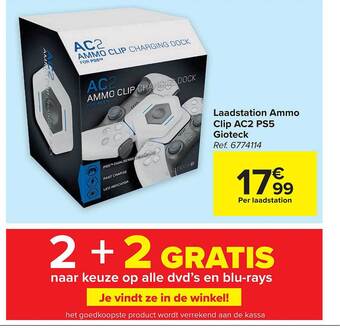 Carrefour Laadstation ammo clip ac2 ps5 gioteck aanbieding