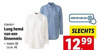 Lidl Esmara lang hemd van een linnenmix aanbieding