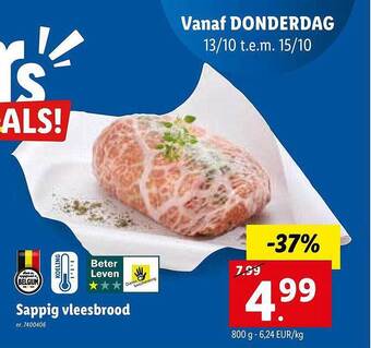 Lidl Sappig vleesbrood aanbieding