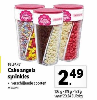 Lidl Cake angels sprinkles aanbieding