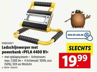 Lidl Ledschijnwerper met powerbank aanbieding