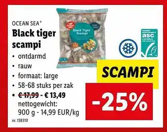 Lidl Black tiger scampi aanbieding