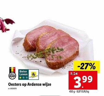Lidl Oesters op ardense wijze aanbieding