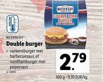 Lidl Double burger aanbieding