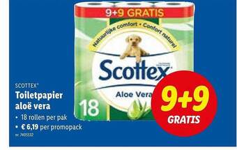 Lidl Scottex toiletpapier aloё vera aanbieding