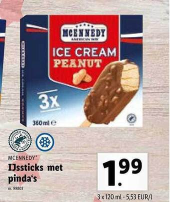 Ijssticks met pinda's
