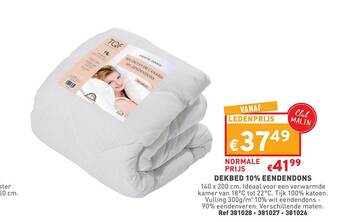 Dekbed 10% eendendons