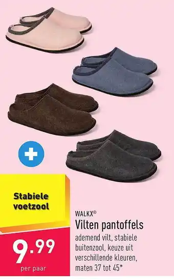 ALDI Vilten pantoffels aanbieding