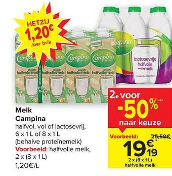 Carrefour Melk campina aanbieding