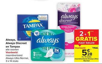 Always, always discreet en tampax