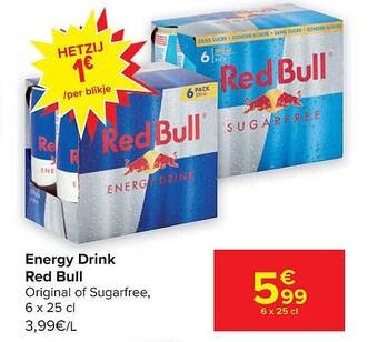 Carrefour Energy drink red bull aanbieding