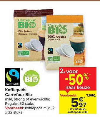 Carrefour Koffiepads aanbieding