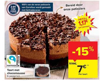Carrefour Taart met chocomousse aanbieding