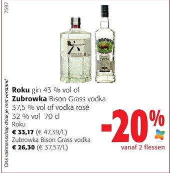 Roku gin 43% vol 70CL