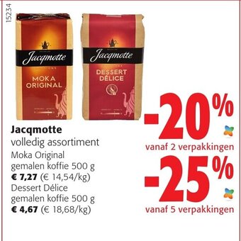 Colruyt Jacqmotte moka original gemalen koffie 500G aanbieding