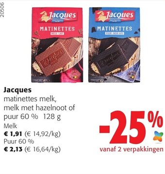 Colruyt Jacques matinettes melk 128G aanbieding
