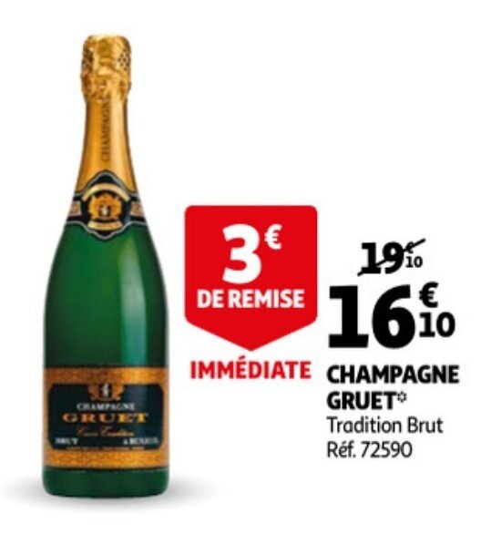 Champagne Gruet Tradition Brut promotie bij Auchan