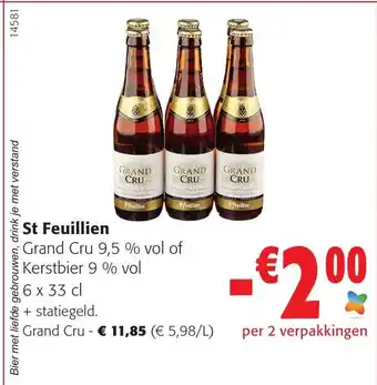 Colruyt St Feuillien Grand Cru 9.5% vol 6x33CL aanbieding